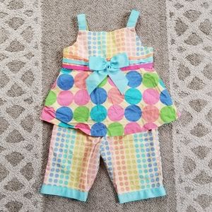 Rare Editions Rainbow Polkadot Outfit